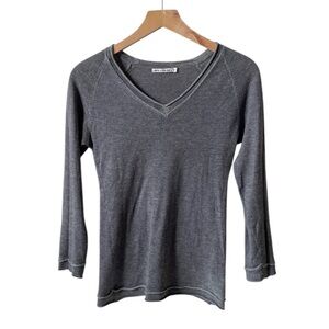 My Tribe cashmere gray vneck sweater size S small